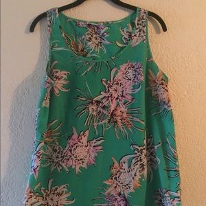 Green floral sleeveless top